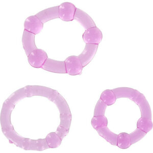 SEVEN CREATIONS - SET VAN DRIE LILAC PENIS RINGEN